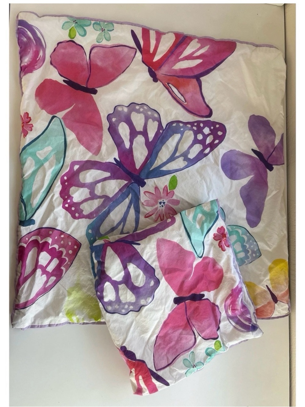 PBTEEN Butterfly Print Decorative Throw Pillow Cover - Pink & Purple